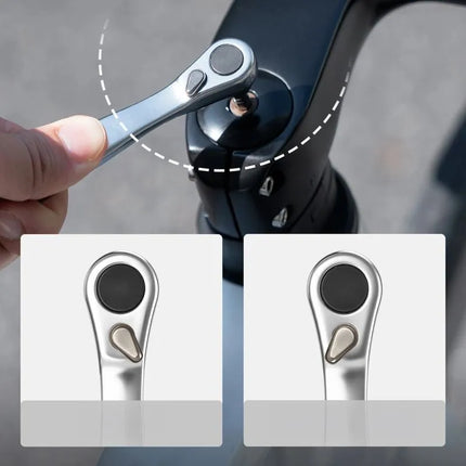 Rockbros Multitool Bike Tool Set with CO2 Pump and Ratchet Wrench - Black