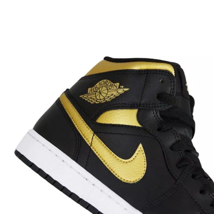 Air Jordan 1 Mid (GS) Krepšinio bateliai Juoda/Metalinė aukso – DQ8426-071