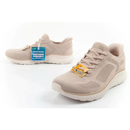 Skechers Bobs Squad Chaos SLIP-INS moteriški sportbačiai smėlio spalvos