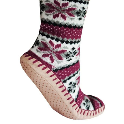 GLOVII Šildomos šlepetės su kojinėmis, Dydis 40-44, Norvegiškas raštas, Baterijos ir įkrovimo laidas pridedami, GQ5L