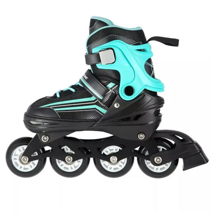 NILS EXTREME NH18190 2IN1 ROLLER SKATES BLACK-BLUE SIZE M (34-38) WITH REPLACEABLE HOCKEY BLADE