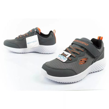Skechers Bounder vaikiški sportiniai batukai su lipukais, lengvi, madingi pilki