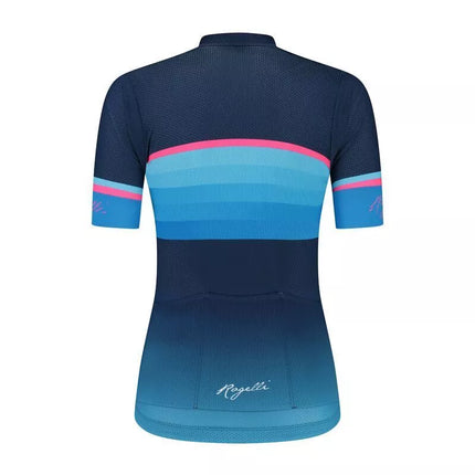 Rogelli IMPRESS II moteriški mėlyni-rožiniai marškinėliai XS