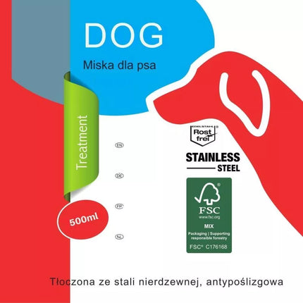 DOG AND CAT BOWL STAINLESS STEEL 500ML