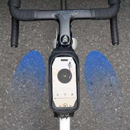 Wozinsky dviračio tašytė ant rėmo, šarvuota, su kišene telefonui, 1.7 l - juoda