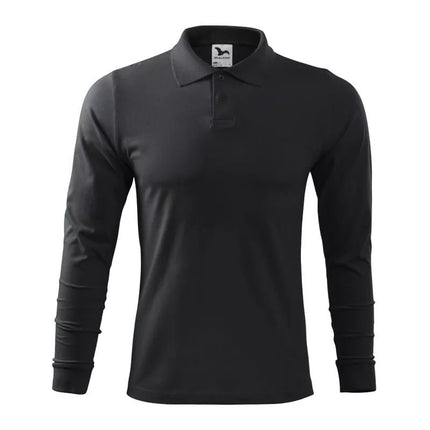 Malfini Single J. LS M MLI-21194 ebony gray polo marškinėliai