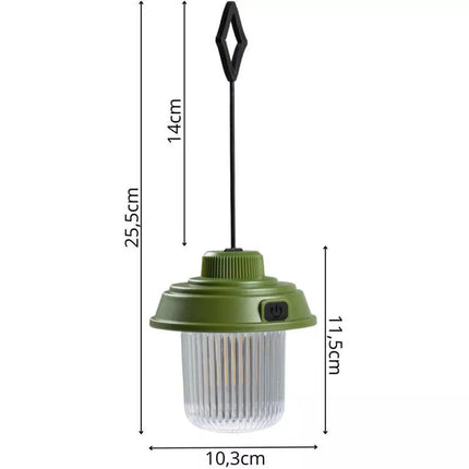 USB CAMPING LAMP FLASHLIGHT 3 TYPES OF LIGHT REDCLIFFS KHAKY