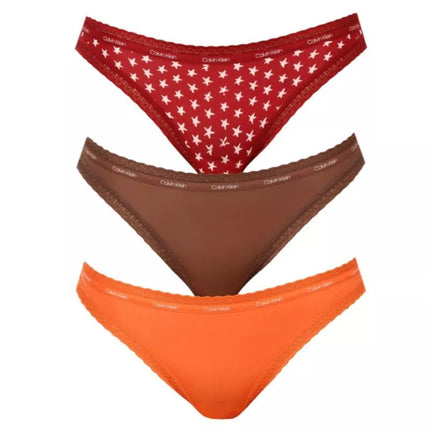 CALVIN KLEIN Moteriškos 3 vnt. pakuotės bikini kelnaitės