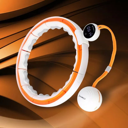 HHM21 HULA HOP WHITE/ORANGE WITH MAGNETS, TPE PROTECTION AND WEIGHT + HMS COUNTER
