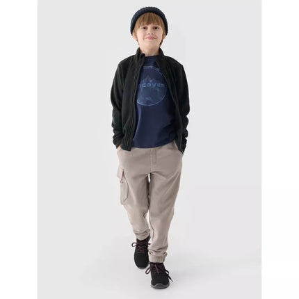 Regular fleece with stand-up collar for boys 4F Junior 4FJWMM00TFLEM245-20S