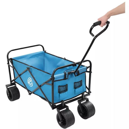 DELUXE FOLDABLE TRAVEL AND BEACH STROLLER 66x48x90CM WITH HANDLE, BLUE
