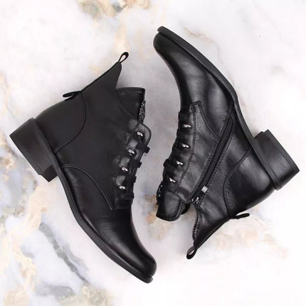 Jezzi W JEZ412A insulated flat ankle boots, black