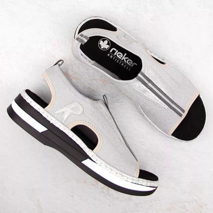 Rieker W RKR686 metallic comfortable slip-on sandals