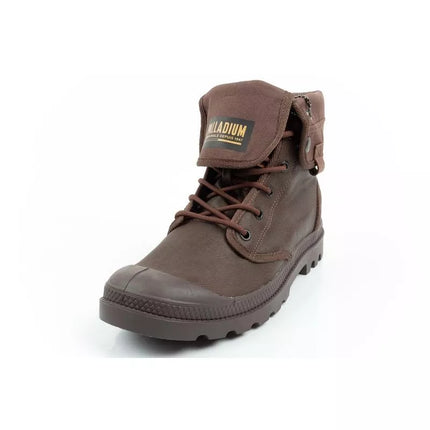 Palladium Men's Baggy Coated High Top Sneakers, Fashionable Dark Brown
