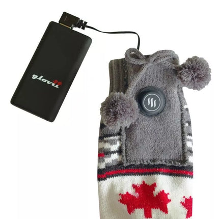 GLOVII HEATED SLIPPERS WITH SOCKS, SIZE 36-43, NORWEGIAN PATTERN, BATTERIES AND CHARGING CABLE INCLUDED, GQ4M