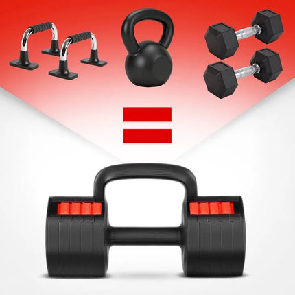 HL05 3in1 ADJUSTABLE DUMBBELL WITH SUPPORT FOR PUSH-UPS AND KETTLEBELL HMS