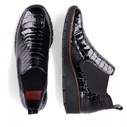 Rieker W R474 gyvatės odos aulinukai juodi