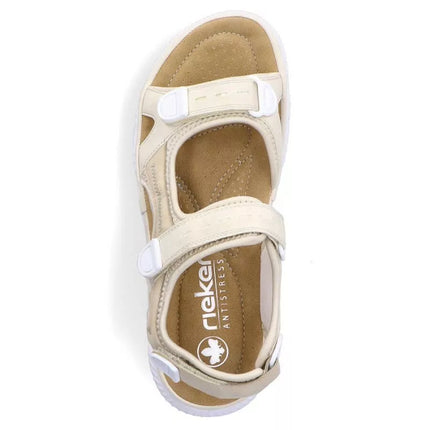 Rieker W RKR691 patogūs velcro sandalai smėlio spalvos
