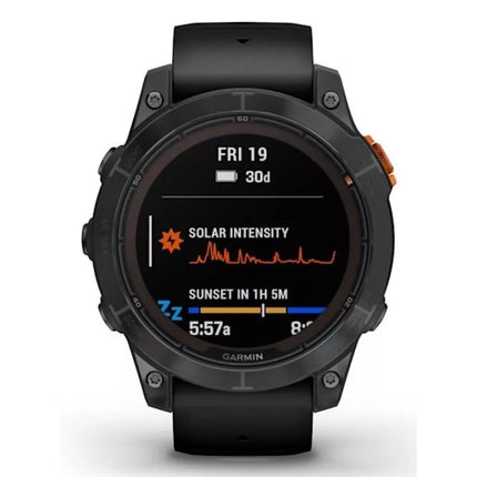 Garmin Fenix 7 Pro Saulės energijos varoma versija, skaidri pilka / juodu dirželiu, sportinis laikrodis