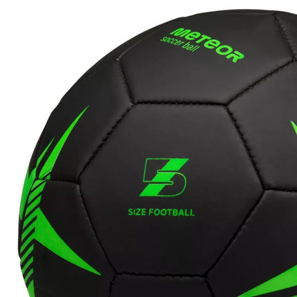 Meteor Spin 5 Futbolo Kamuolys Juoda/Žalia