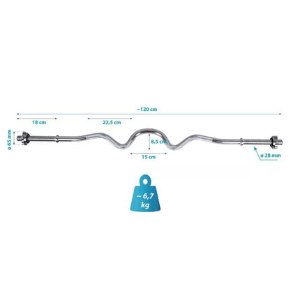 STIPRIAI UŽLENKTAS STRYPAS 120 CM ENERO FIT Ø28