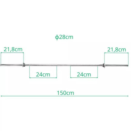Tiesi štanga 150 cm Enero Fit, skersmuo 28 mm