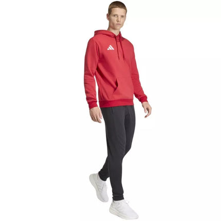 Vyriškas adidas Entrada 26 gobtuvinis džemperis raudonas JZ6576