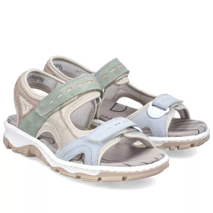 Comfortable women's sports sandals with Velcro colorful Rieker 68866-94