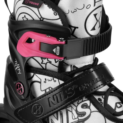 NH10907 4in1 ROLLER SKATES WITH EXTENDED HOCKEY BLADES TINTS PINK SIZE L (39-42) NILS EXTREME