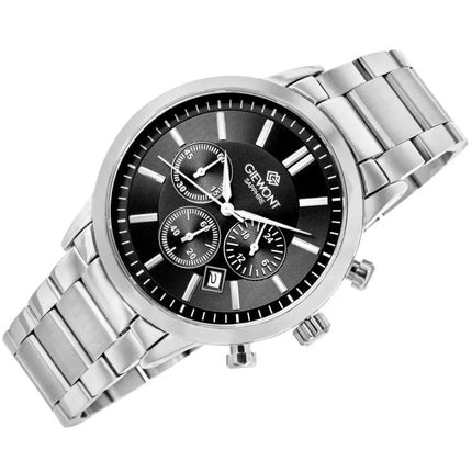 Vyriškas laikrodis Giewont Chronograph Safyro Sidabrinis Juodas GW8510-B1