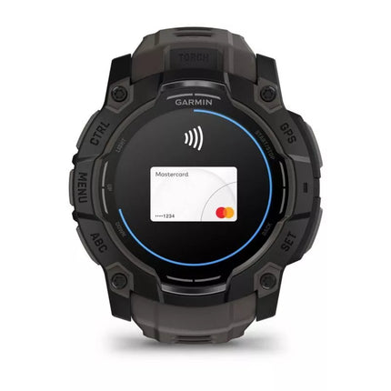 Garmin Instinct 3 – 50 mm AMOLED Black met charcoal band watch