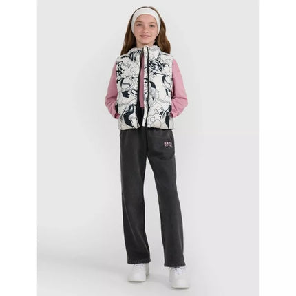 Girls' down vest with synthetic filling 4F 4FJRAW25TVJAF320-11A