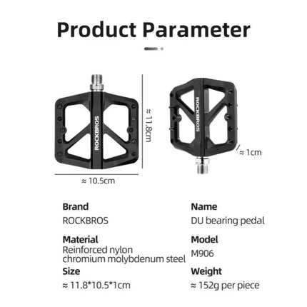 Rockbros bicycle pedals black