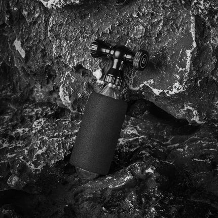 Rockbros CO₂ pump, aluminum alloy valve head, cartridge-free, Presta/Schrader compatible - black