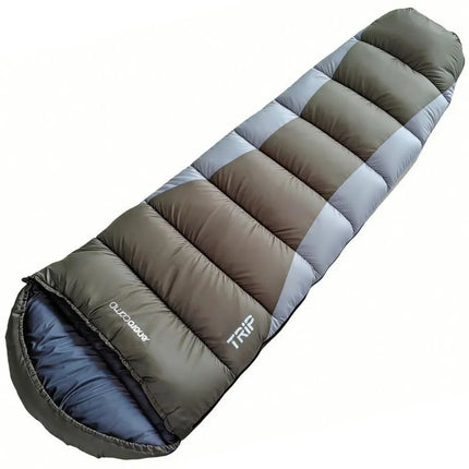 ŽALIOS IR PILKOS SPALVOS TURISTINIS MIEGMAIŠIS SU KOMPRESIJOS KREPŠIU 210X80X50CM ENERO CAMP