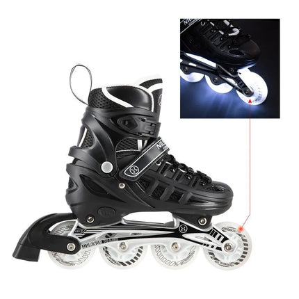 Nils Extreme NH10905 4in1 inline skates with replaceable hockey blade, black LED, size M (35-38)