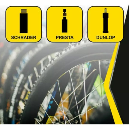 DUNLOP WORKSHOP/BICYCLE PUMP 174 PSI (12 bar) YELLOW