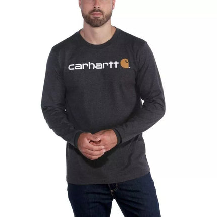 Carhartt Pagrindinio Logotipo Marškinėliai Ilgomis Rankovėmis - Carbon Heather