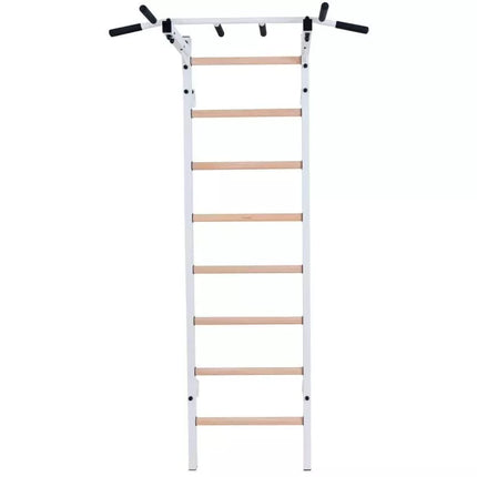 WOODEN AND METAL GYMNASTIC WALL BAR WITH BAR BENCHK 221W