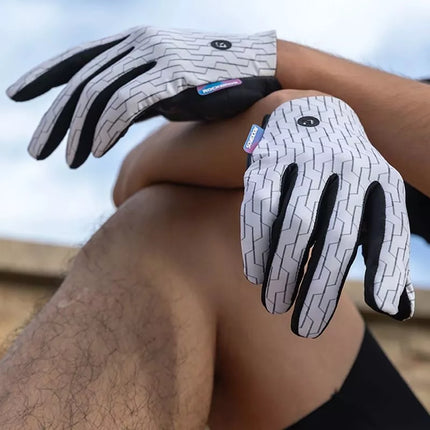 Rockbros pilno piršto sportinės pirštinės, pavasario-vasaros, dydis XL - baltos ir juodos