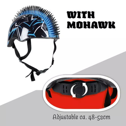 CHILDREN'S ADJUSTABLE CYCLING HELMET NO FEAR MOHAWK SIZE (48-52CM) BLACK/BLUE