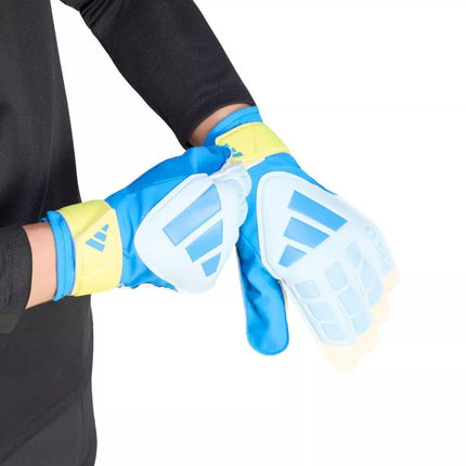 adidas Predator Training Goalkeeper Gloves White, Yellow, and Blue KA7786