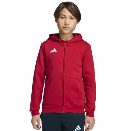 adidas Entrada 26 Vaikiškas džemperis su pilnu užtrauktuku Raudonas KH1781