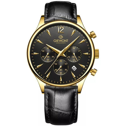 Giewont Chronograph Safyrinis Juodos ir Auksines Spalvos Vyriškas Laikrodis GW6310-A4