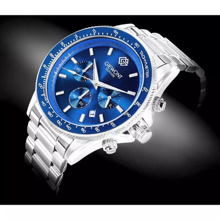 Men's Watch Giewont Chronograph Sapphire Silver Blue GW3520-B3