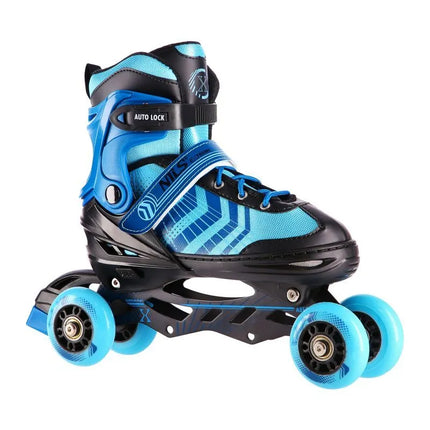 NH18192A 4in1 BLACK-BLUE SIZE L(39-43) ROLLER SKATES WITH HOCKEY SLEEVE NILS EXTREME