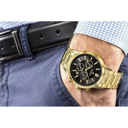 Giewont Chronograph Sapphire Gold Black Men's Watch GW8510-B5