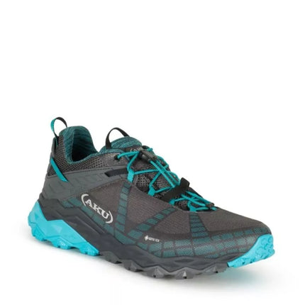 Aku Flyrock Gore-Tex moteriški patvarūs pilkai mėlyni trekingo sportiniai batai