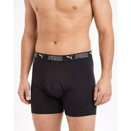 Puma Men's Boxer Briefs Long 3-Pack Black Comfortable