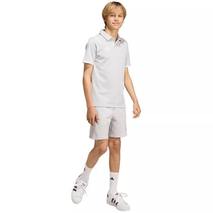 adidas Entrada 26 Polo šviesiai pilki vaikiški marškinėliai JZ6628